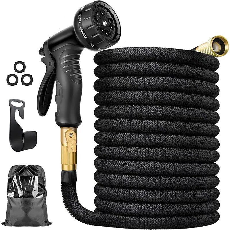 100ft Expandable Garden Water Hose with Spray Nozzle and Durable Construction