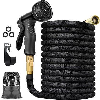 100ft Expandable Garden Water Hose with Spray Nozzle and Durable Construction