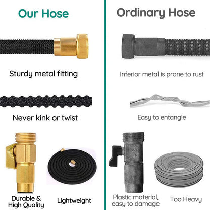 100ft Expandable Garden Water Hose with Spray Nozzle and Durable Construction