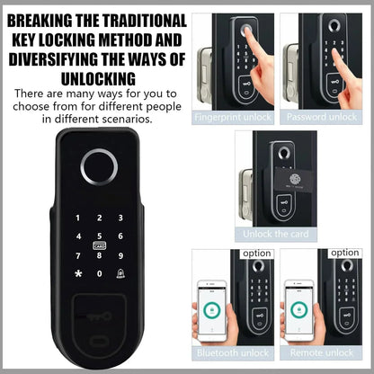 Smart Outdoor Gate Lock with Fingerprint Access & WiFi App Control – Waterproof Design