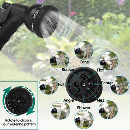 100ft Expandable Garden Water Hose with Spray Nozzle and Durable Construction