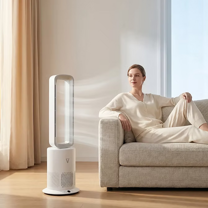 Vortex Air Cleanse Bladeless Air Purifier with Cooling & Heating – White