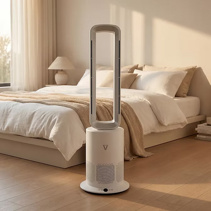 Vortex Air Cleanse Bladeless Air Purifier with Cooling & Heating – White