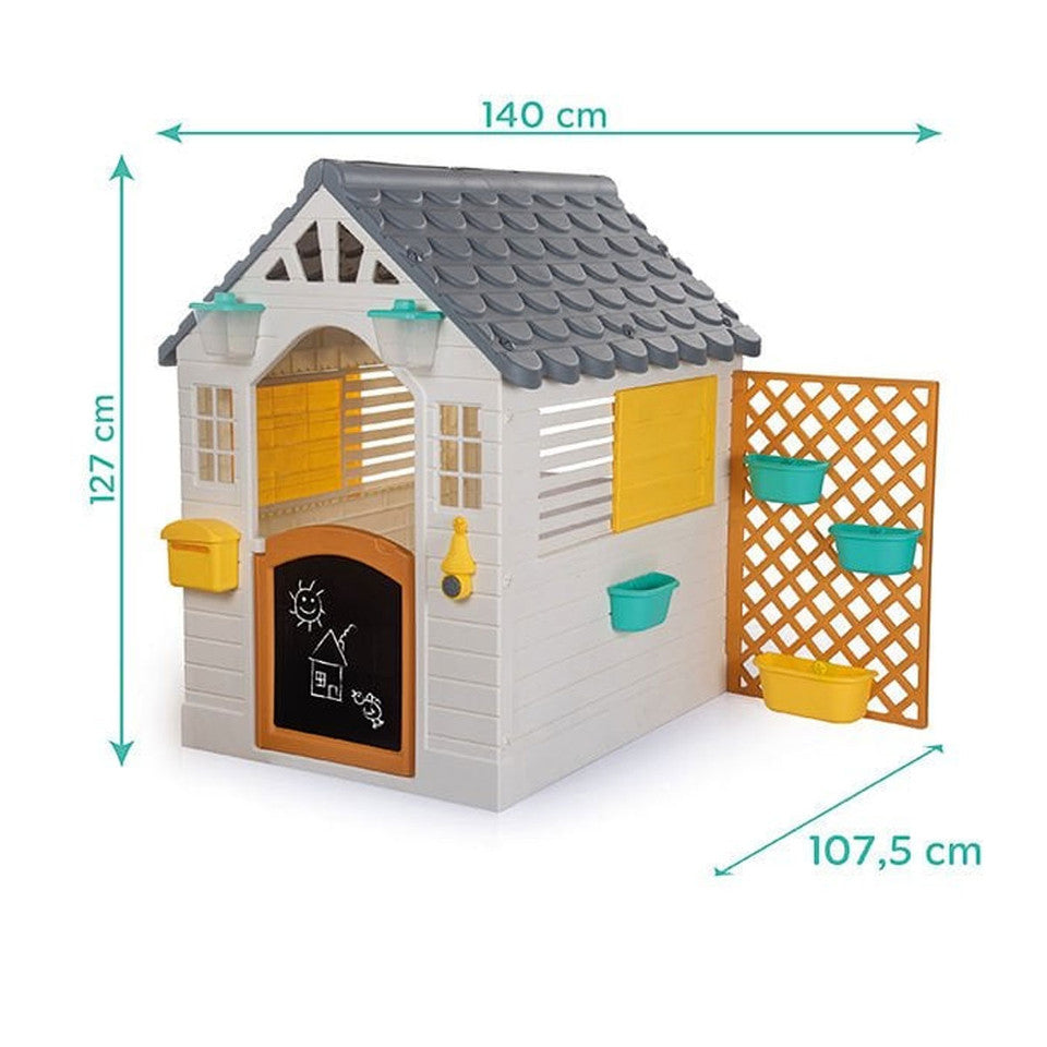 Dolu Kids Garden Playhouse with Fence – Yellow & White