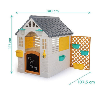 Dolu Kids Garden Playhouse with Fence – Yellow & White